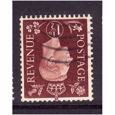 GREAT BRITAIN 1937 SG464i 1 1/2d RED BROWN WMK INVERTED FINE USED #3