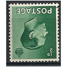 1936 SG457i 1/2d Green Watermark Inverted Unmounted Mint. .