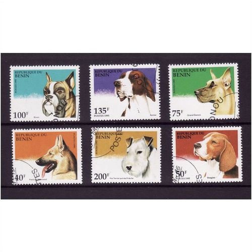 BENIN 1995 DOGS SG1305 / 1310 SET 6 VALS FINE USED