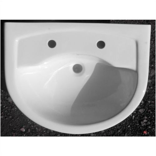 Shires Aspen 58cm 2 Tap Hole semi-recessed Basin in WHITE