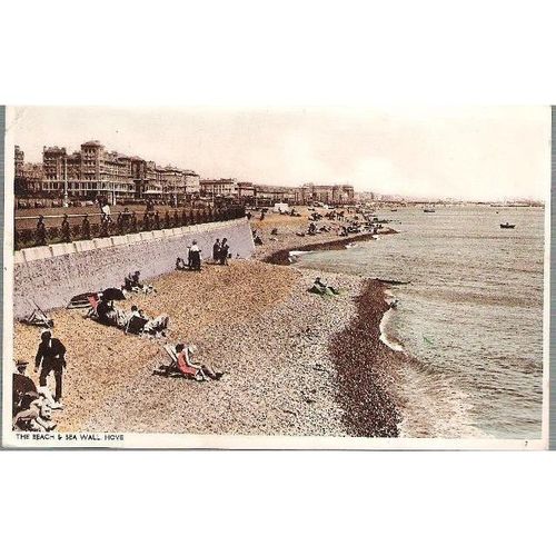 Hove, E Sussex - Beach and Sea Wall - Edward VIII stamp 1937