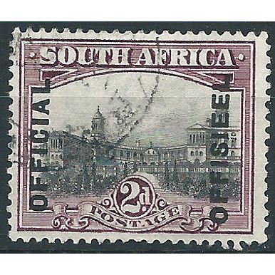 South Africa 1928 O5 2d Grey & Maroon OFFICIAL Fine Used....