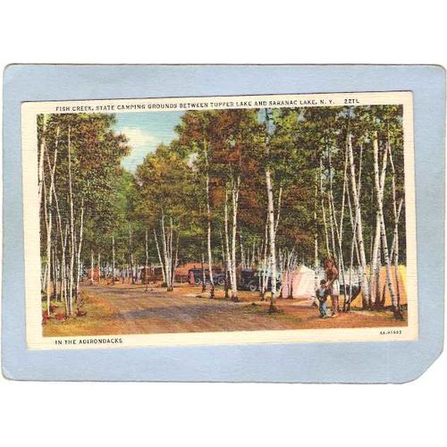 New York Saranac Lake Fish Creek Campgrounds ny_box5~1933
