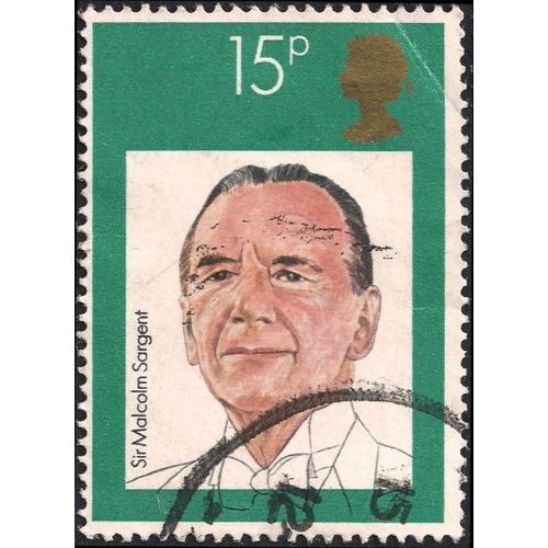 GB, Sir Malcolm Sargent, green 1980, 15p, #2