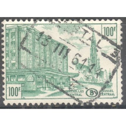 Belgium 1953 - SGP1504 - 100f green - Central Station (Parcel Stamp) used