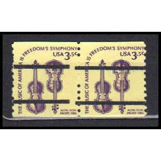 1813a 3.5c Violins Just Clears MNH Dry Gum Gap Pair PreCnx CA0377