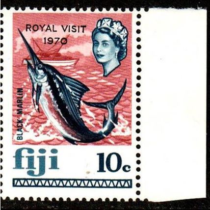 Fiji 1970 Queen Elizabeth II 10c Royal Visit 1970 MNH Stamp QE II Marlin Fish