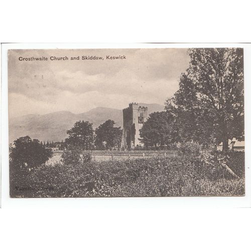 Crosthwaite Church and Skiddaw Keswick Cumbria 1906 Postcard 257