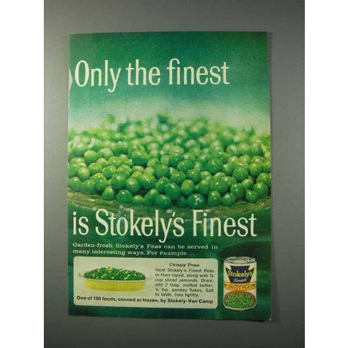 1963 Stokely's Sweet Peas Ad - Only The Finest