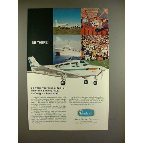 1970 Beechcraft Musketeer Plane Ad - Be There!
