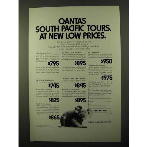1971 Qantas Airlines Ad - South Pacific Tours