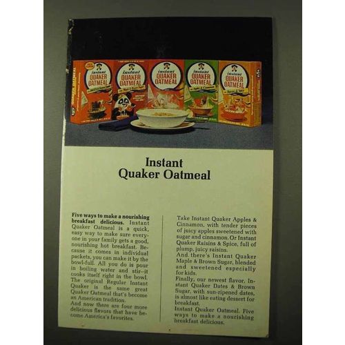 1971 Quaker Instant Oatmeal Ad