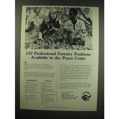 1987 Peace Corps Ad - 230 professional forestry positions available