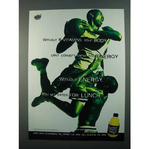 1996 All Sport Body Quencher Ad - Without B Vitamins