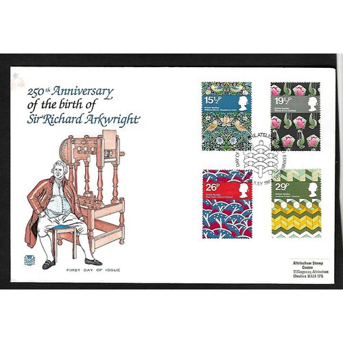 GREAT BRITAIN 1982 BRITISH TEXTILES H/S EDINBURGH FIRST DAY COVER#1