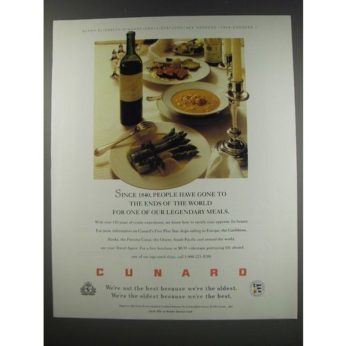1991 Cunard Cruise Ad - Since 1840, people have gone to the ends of the world