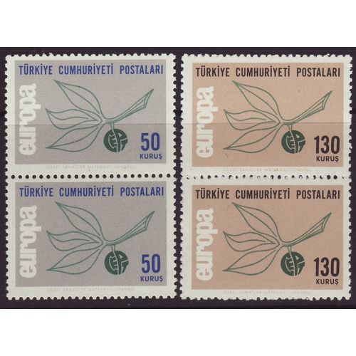 Turkey 1965 SG 2118-9 UMM Vertical Pairs Europa/CEPT (G-210-01)