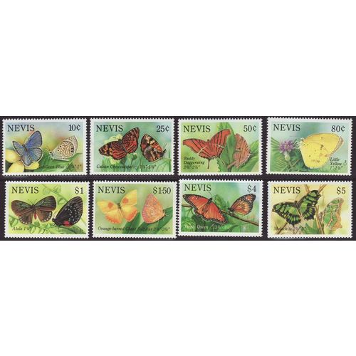 Nevis 1993 SG 744-51 & MS752 UMM - Insects/Butterflies (E-447)