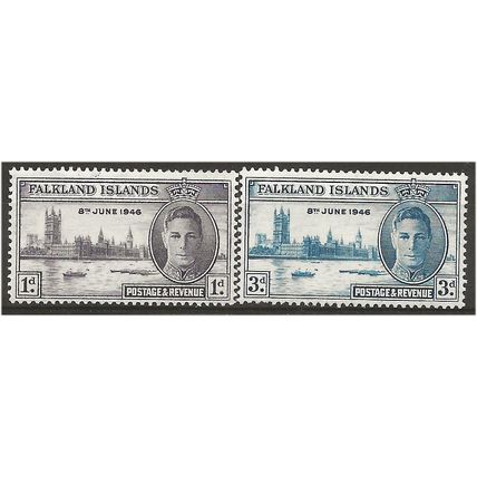 Falkland Islands 1946 Victory Set SG164-165 Fine Mounted Mint . .. .