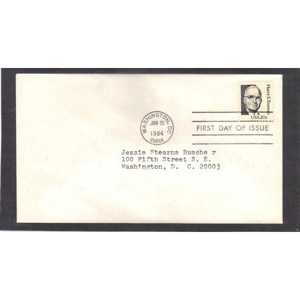 FDC 1862 20c Harry S. Truman (No Cachet-Typed/A) CV40088