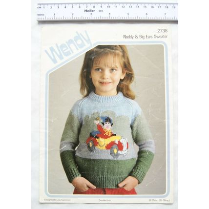 1985 Wendy 2738 Noddy & Big Ears sweaters, DK, 20-28 inch, 51-71 cm