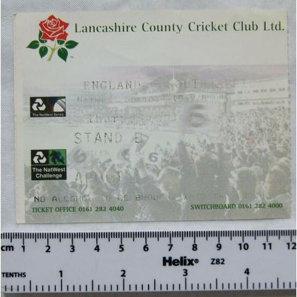 Ticket England v. South Africa, Lancashire County Cricket club