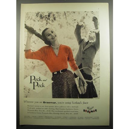 1955 Peck and Peck Braemar Sweater Ad - photo by Don Honeyman