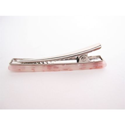 Small 2 inch super slim pink speckled alligator hair clip fine thin hair