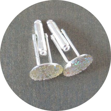 Silver Snowflake Hand Made Cuff Links Bright Silver Plated Back Mount 12mm J8