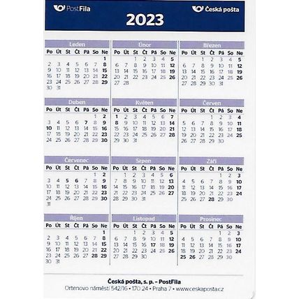 Česká Pošta: Postfila Calendar 2023