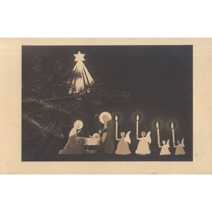 German Nativity Beautiful Christmas Antique Postcardz