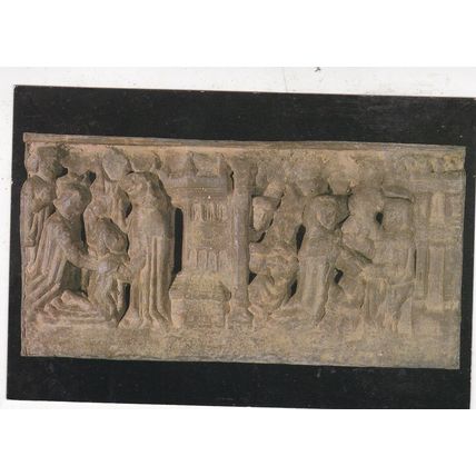 Paisley Abbey St Mirin Frieze Renfrewshire Postcard unused stain on rear