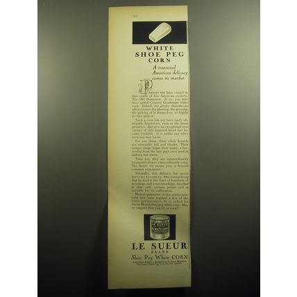 1958 Le Sueur Corn Ad - White Shoe Peg Corn