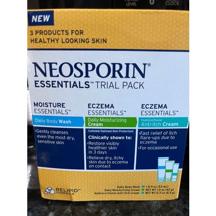NEOSPORIN Essentials TRIAL PACK - Body Wash, Moisturizing Cream, Anti-itch Cream
