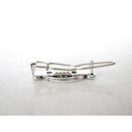 Set of 2 extra tiny small silver metal barrette hair clip for fine thin hair