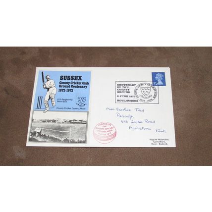 1972 GB Cover - Sussex County Cricket Club Ground Centenary - Hove