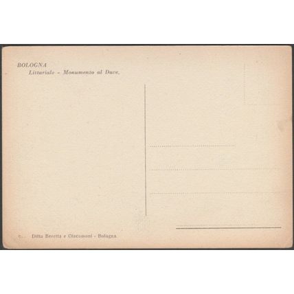 Monumento al Duce, Stadio Littoriale, Bologna, c.1930s - B&G Cartolina
