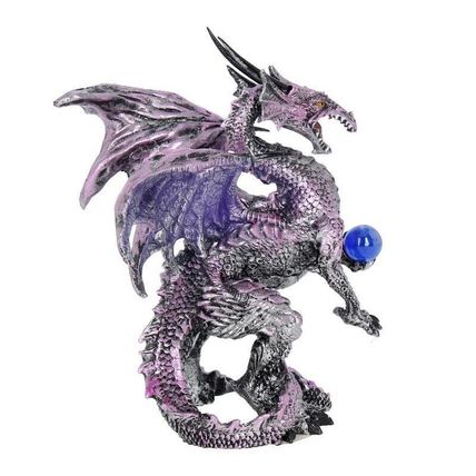 Purple Dragon Protector Gothic fantasy figurine statue Nemesis Now