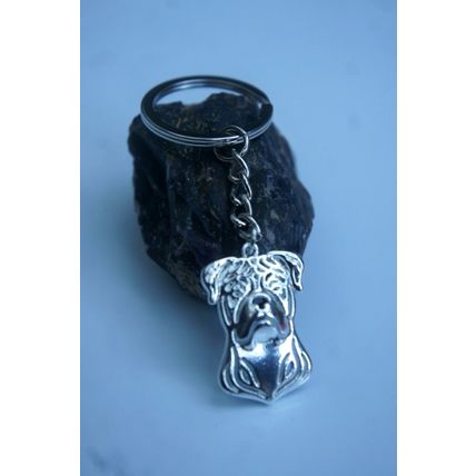 AMERICAN BULLDOG METAL KEY RING WITH KEY CHAIN & VELVET GIFT BAG