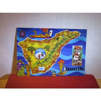 map. TENERIFE, SPAIN used postcard 1986 postmark =