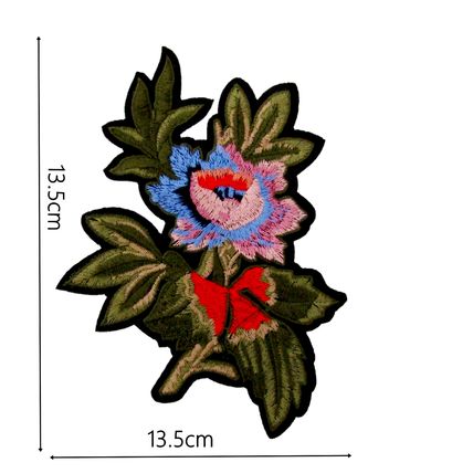 Flower Iron On Patch Flower Badge Decoration Motif Badges 13cm x 13cm Plant P452
