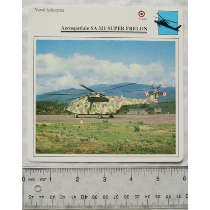 SA 321 Super Frelon - France - Naval Helicopter - Collectors Club Card