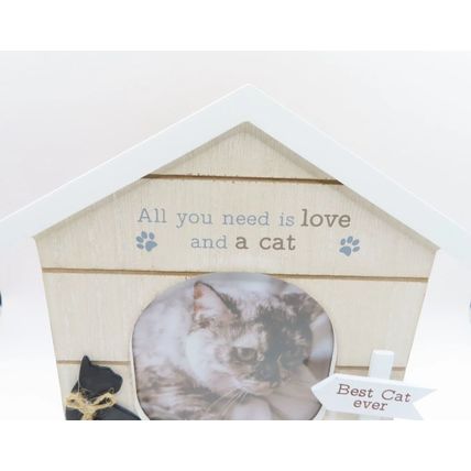 Cat Photo Frame Wooden All You Need is Love & a Cat 19 CM Home Decor Gift Feline