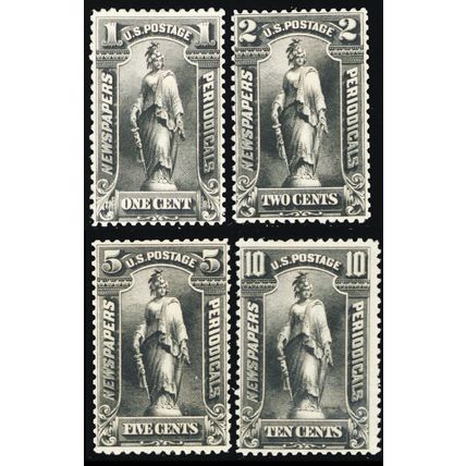 PR102-5, Mint HR RARE Newspaper Stamps With Crowe Certs SCV $1360 - Stuart Katz