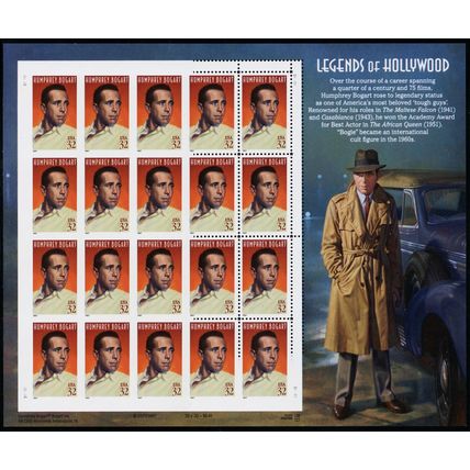 3152, MNH 32¢ Bogart - Newly Discovered Imperforate Error Sheet * Stuart Katz