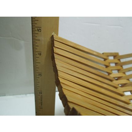 Vintage MCM folding Wooden Basket for table, fruit basket, mail, ect. 9.5"