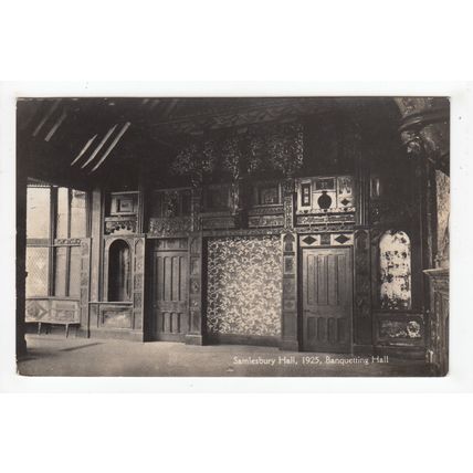 Banqueting Hall Samlesbury Hall Nr Preston Postcard RP Lancashire