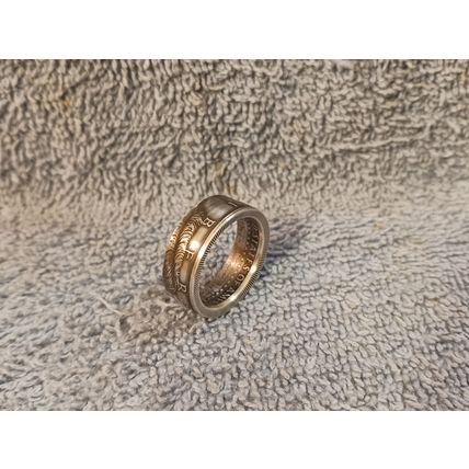 1996 90% Silver Kennedy Half Dollars coin ring handmade size 10