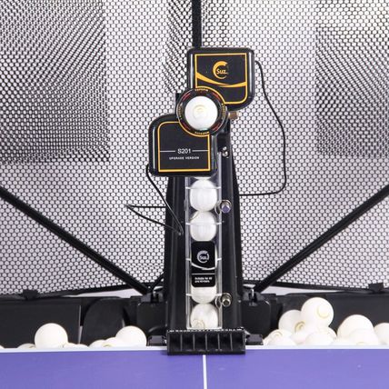 Suz Table Tennis Robot with Net Ping Pong Ball Machine S201 Automatic Table Tenn