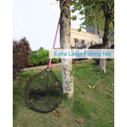 Heavy Duty Extra Large Aluminum Telescoping Landing Net - Saltwater Fishing Net